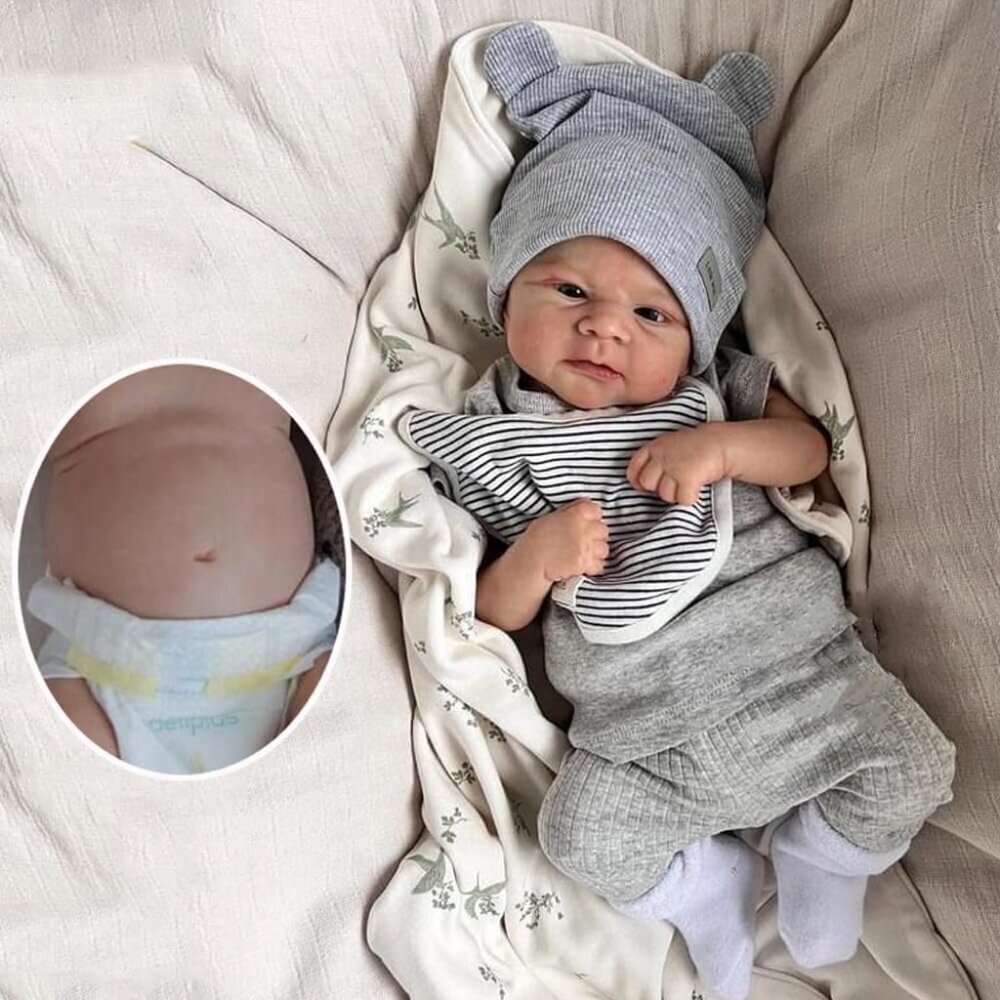 🆕17inch Full Vinyl Body Reborn Baby Dolls Eyes Open Boy Doll Elijah Reborn Doll